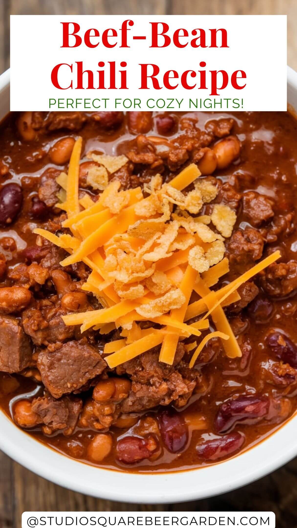 Savor every bite of this Beef and Bean Chili Recipe! A classic chili made with fresh ingredients, homemade chili seasoning, and packed with flavor. Ideal for game day or a cozy dinner at home! #BestChili #ClassicChiliRecipe #HomemadeChiliRecipe