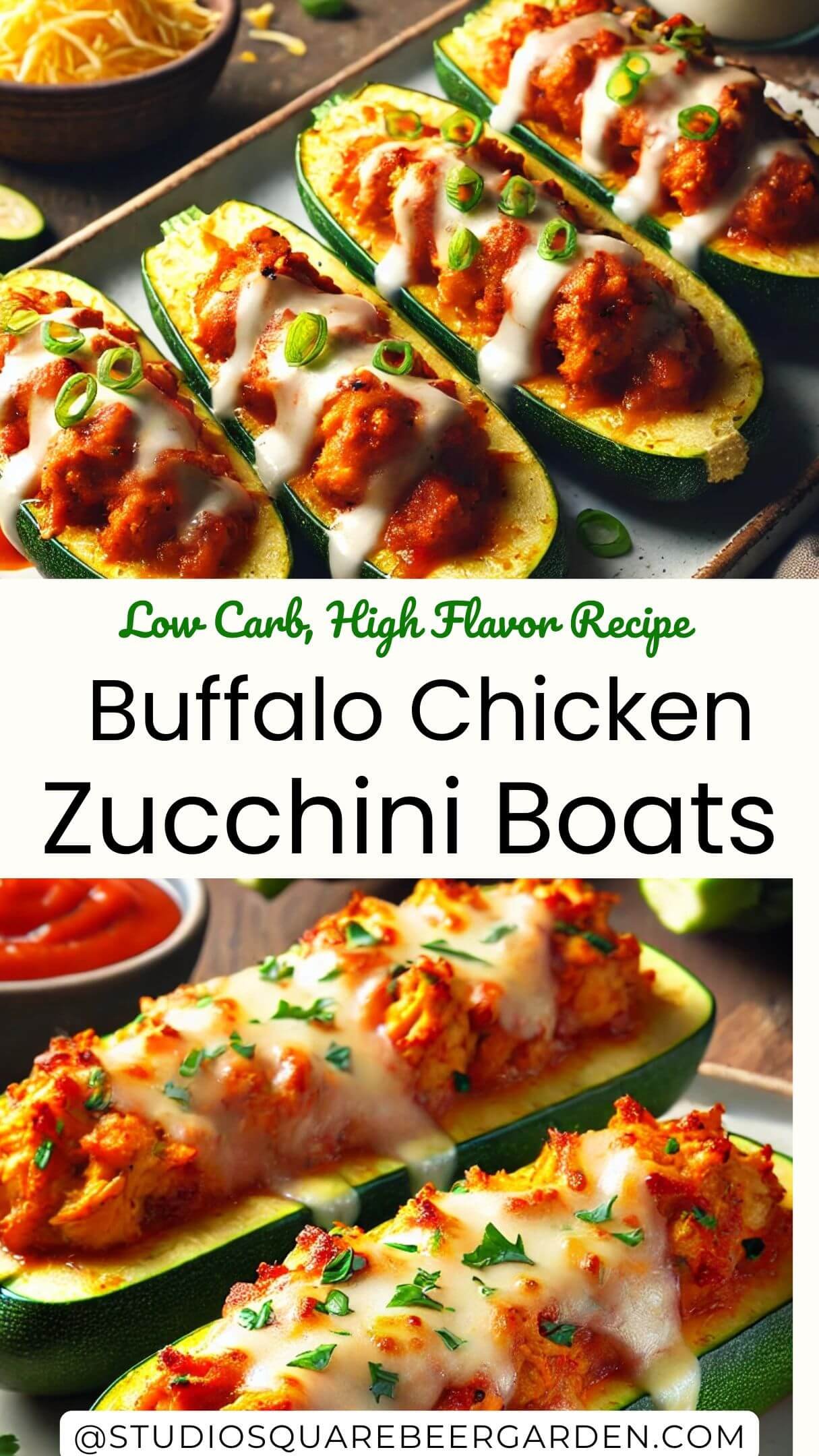 Looking for a low-carb dinner idea? These Buffalo Chicken Zucchini Boats are packed with flavor and perfect for a healthy meal! Loaded with spicy chicken and baked zucchini, it’s a hit for fans of Buffalo Chicken Recipes and Zucchini Boat Recipes. #BuffaloChickenZucchiniBoats #ChickenZucchini #ZucchiniBoats