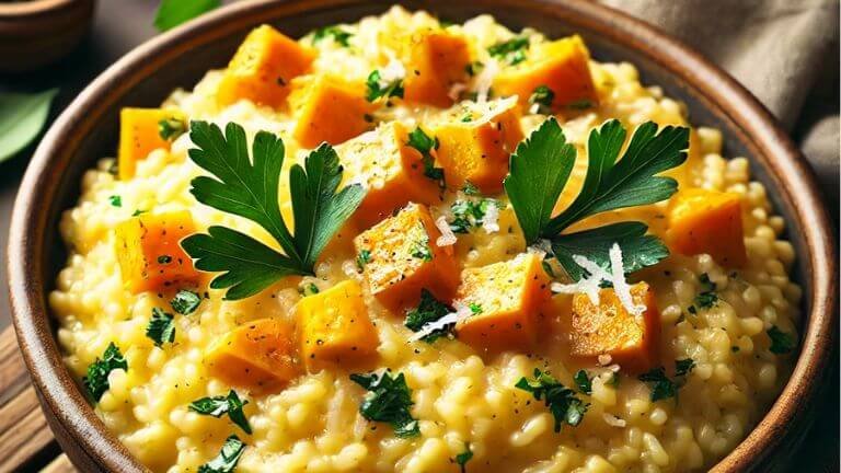 This Butternut Squash Risotto Recipe is the ultimate comfort food! Creamy, rich, and packed with fall flavors, it’s a must-try for anyone who loves risotto recipes and squash-inspired dinners. #ButternutSquashDinner #RisottoRecipesEasy #SquashRisotto