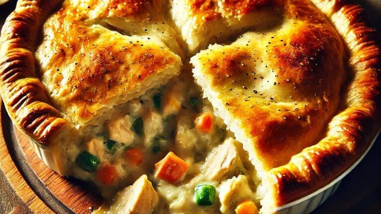 Make dinner unforgettable with the Best Chicken Pot Pie Recipe! This creamy, flavorful classic is packed with tender chicken, veggies, and a flaky crust. Perfect for cozy nights or family meals. #BestChickenPotPie #ChickenPotPieRecipe #PotPieRecipe