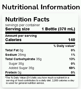 Nutrition Facts of Jarritos Jarritos Fruit Punch Soda