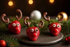 Festive Strawberry Reindeer