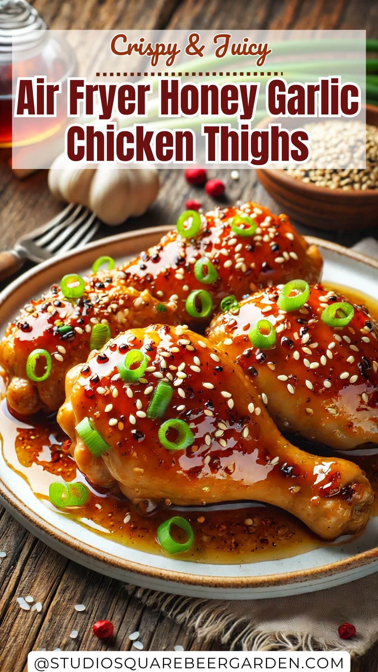 Air Fryer Honey Garlic Chicken Thighs