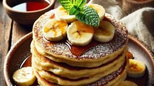 Start your morning with these Fluffy Banana Pancakes! Made with simple ingredients like bananas and eggs, this easy recipe is perfect for a healthy breakfast. Great for single servings or the whole family! #BananaPancakesFluffy #HomemadeBananaPancakesEasy #BreakfastWithBananasHealthy"