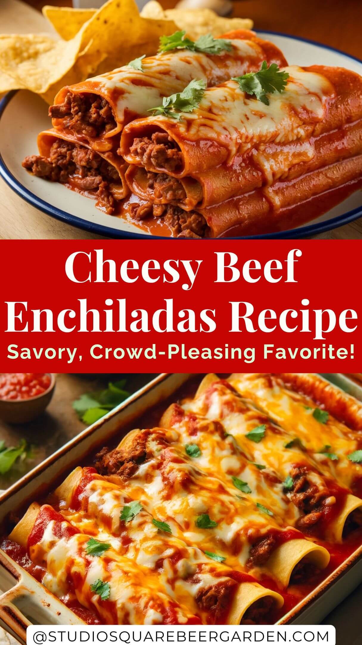 This Ground Beef Enchiladas Recipe is cheesy, savory, and so simple to make! A quick and delicious meal idea that’s perfect for busy weeknights or entertaining guests. #BeefEnchiladaRecipe #EasyGroundBeefEnchiladas #BeefEnchilada