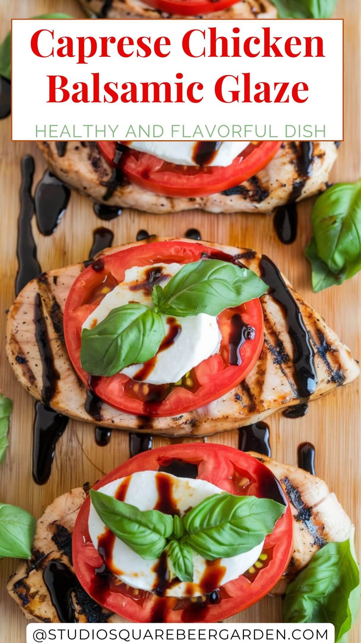 Try this Caprese chicken recipe for a fresh and flavorful weeknight dinner! Juicy chicken breast topped with mozzarella, tomatoes, basil, and a tangy balsamic glaze for a restaurant-worthy dish. #CapreseChickenRecipe #QuickMeals #BalsamicChicken