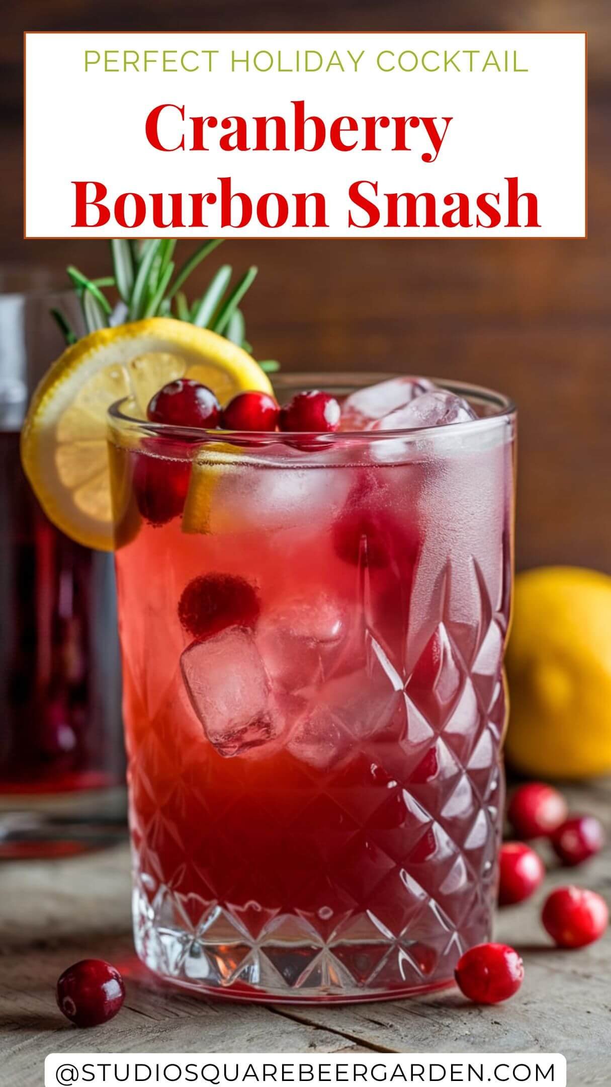 This easy cranberry bourbon smash recipe is the perfect seasonal cocktail! With fresh cranberries, zesty orange, and rich bourbon, it’s a delicious holiday drink your guests will love. #CranberrySmash #BourbonCocktails #HolidayDrinkIdeas

