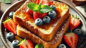 This French Toast with Maple Syrup is the ultimate comfort food! Perfect for a sweet start to your day or an overnight French toast recipe for special mornings. #OvernightFrenchToast #EasyFrenchToast #FrenchToastEasy