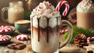 Celebrate the season with this Peppermint White Chocolate Mocha Recipe! Sweet white chocolate meets bold coffee and peppermint in this cozy drink that’s perfect for chilly mornings or holiday gatherings. #WhiteChocolatePeppermintMocha #HomemadePeppermintMocha #PeppermintWhiteChocolate