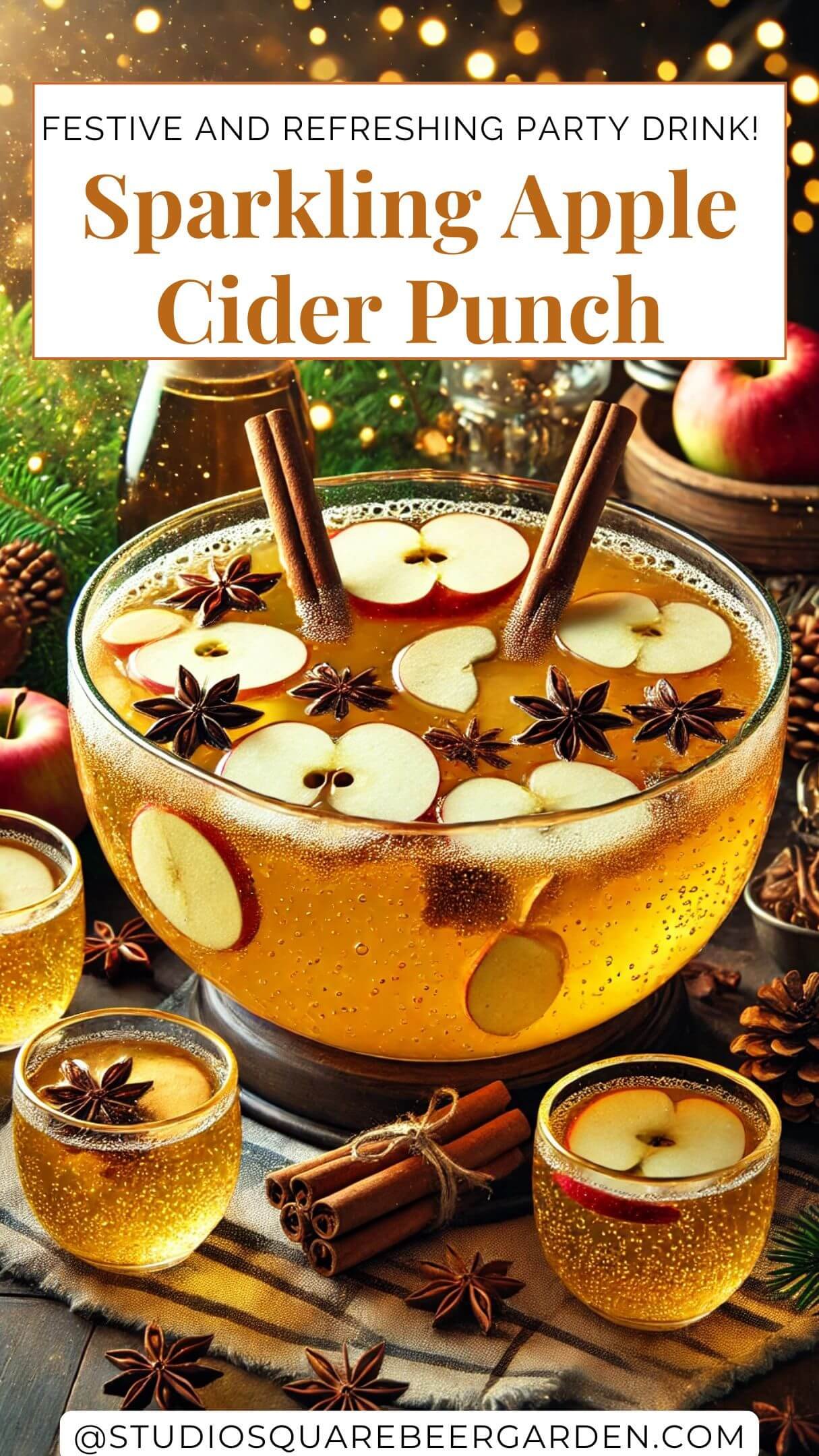 This Sparkling Apple Cider Punch is a must-try for the season! A delicious combination of apple cider and sparkling flavors, it’s ideal for entertaining or a cozy family evening. #HolidayDrinks #SparklingAppleCiderPunch #EasyPartyDrinks