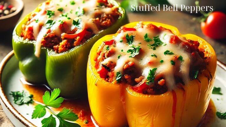 Flavorful Stuffed Bell Peppers made easy! This recipe combines fresh bell peppers with a tasty filling for a dinner that’s healthy, satisfying, and perfect for weeknight meals. #StuffedPeppersRecipe #ClassicStuffedPeppers #HealthDinner