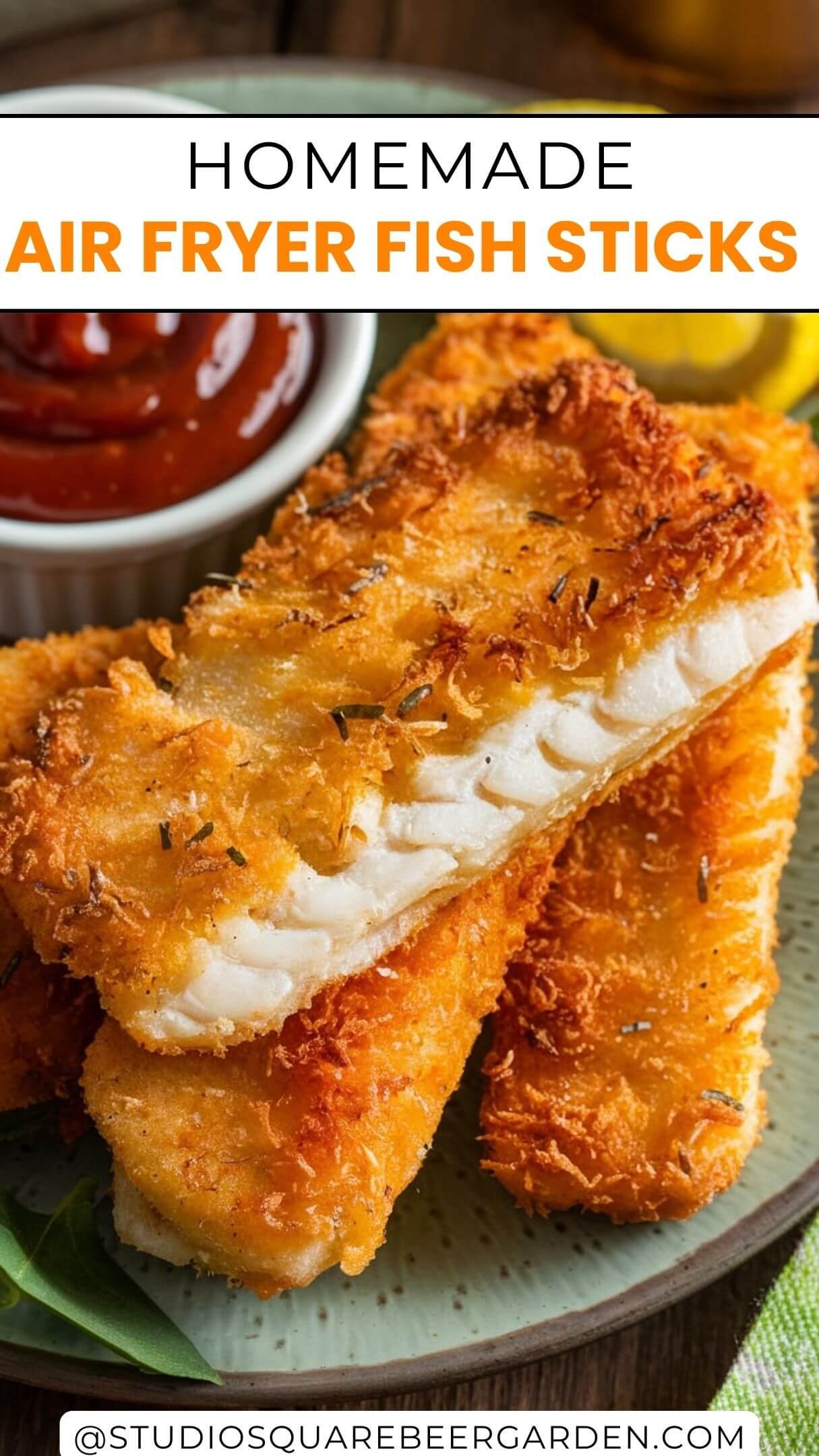 these Air Fryer Fish Sticks! Crispy on the outside and tender on the inside, they’re the perfect quick and healthy seafood dish recipe for the whole family. Ready in just minutes and absolutely irresistible! 