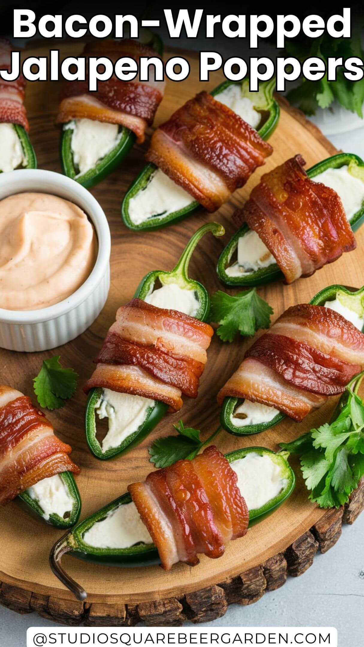 These bacon-wrapped jalapeno poppers are the ultimate appetizer! Filled with creamy cheese and wrapped in crispy bacon, they’re perfect for any party or game day. #EasyJalapenoRecipes #BaconWrappedPoppers #JalapenoSideDish