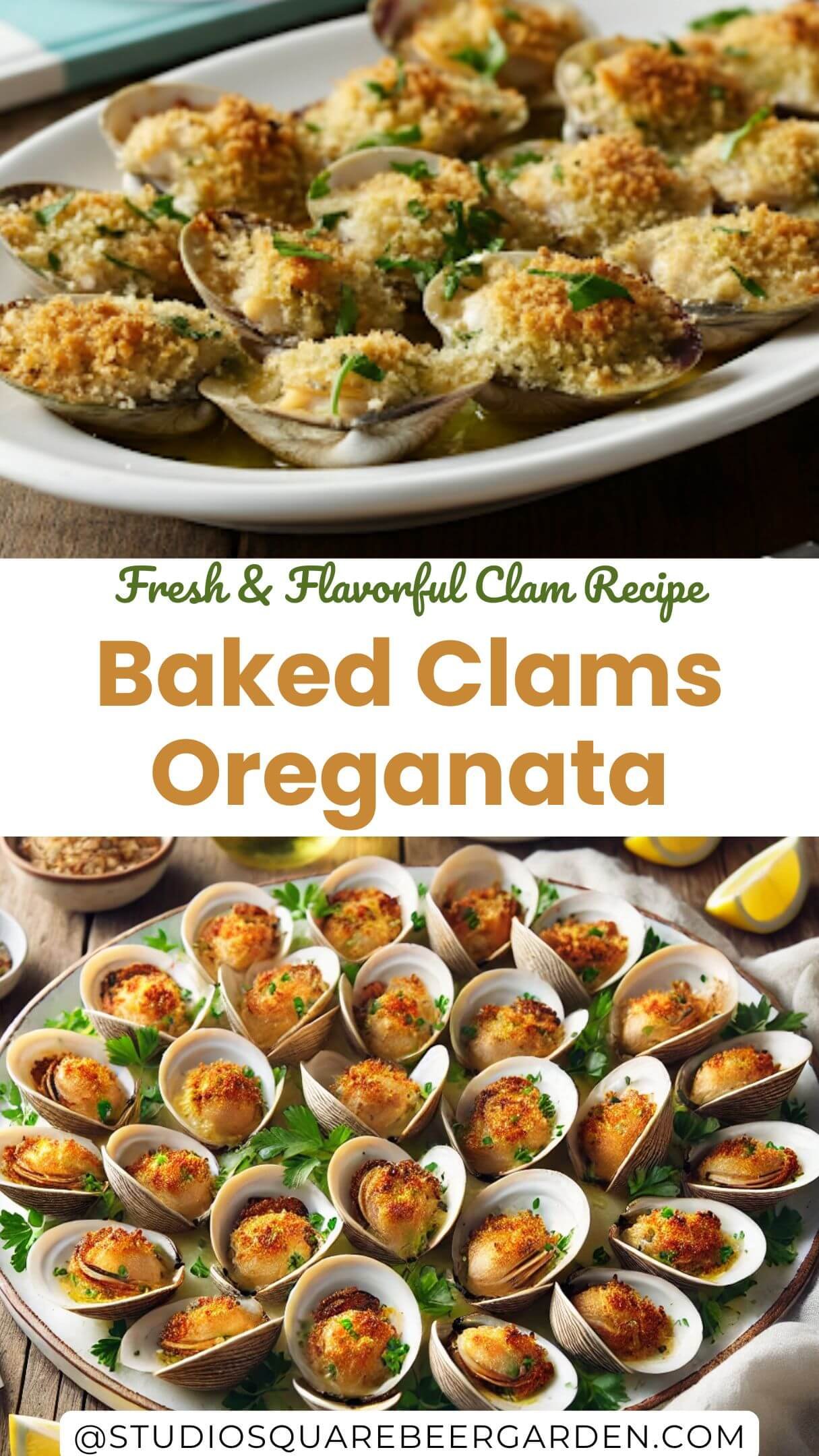 This baked clams oreganata recipe is packed with fresh flavors and Italian spices! Serve these stuffed clams baked to perfection as a crowd-pleasing appetizer. #ChoppedBakedClamsRecipe #ClamsOreganataBaked #FreshClamRecipes