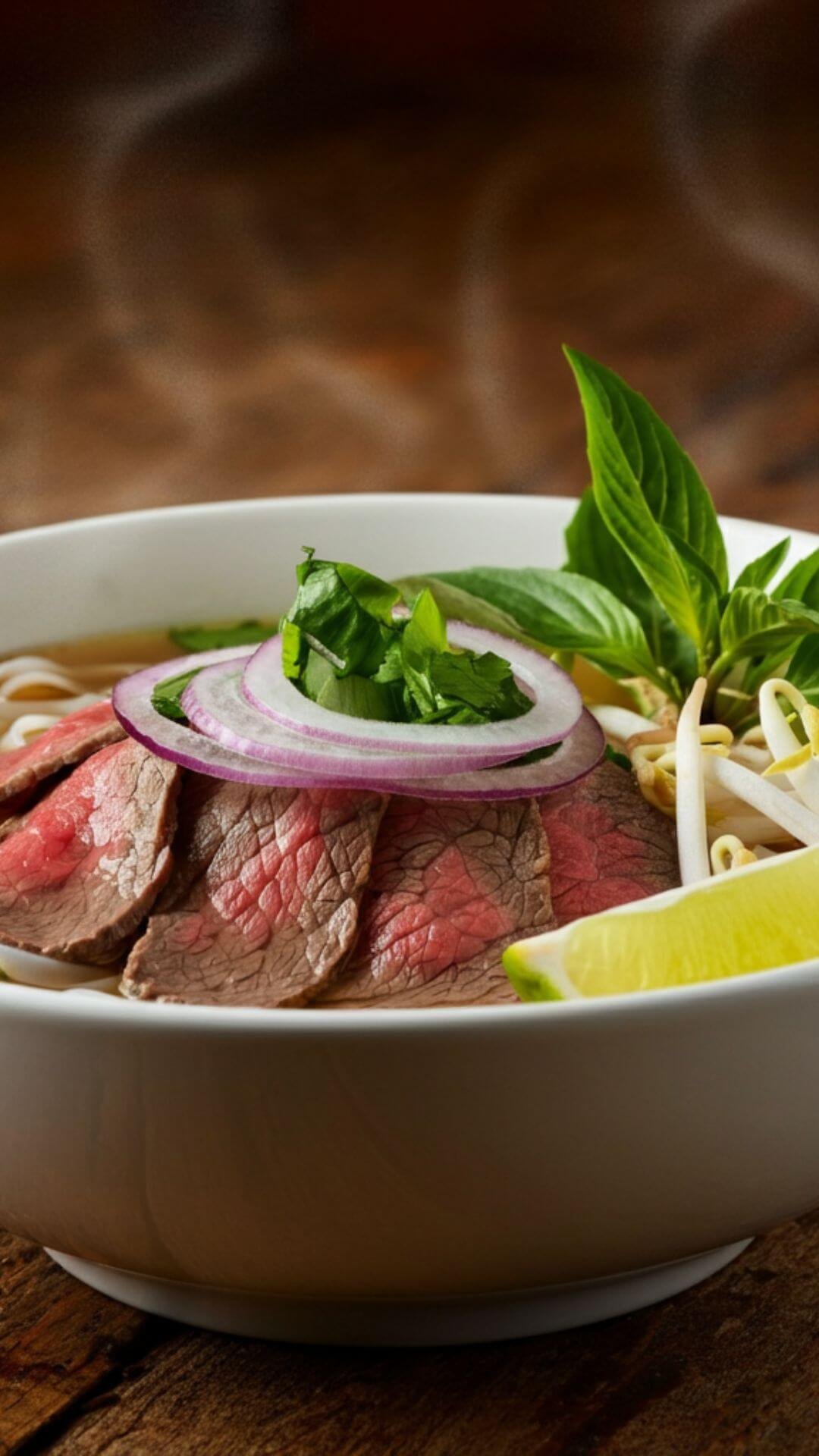 You'll love this comforting Vietnamese classic for its rich, flavorful broth infused with warm spices and tender slices of beef. It's the perfect balance of hearty and aromatic!