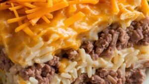 Cheesy Beef and Rice Casserole Recipe