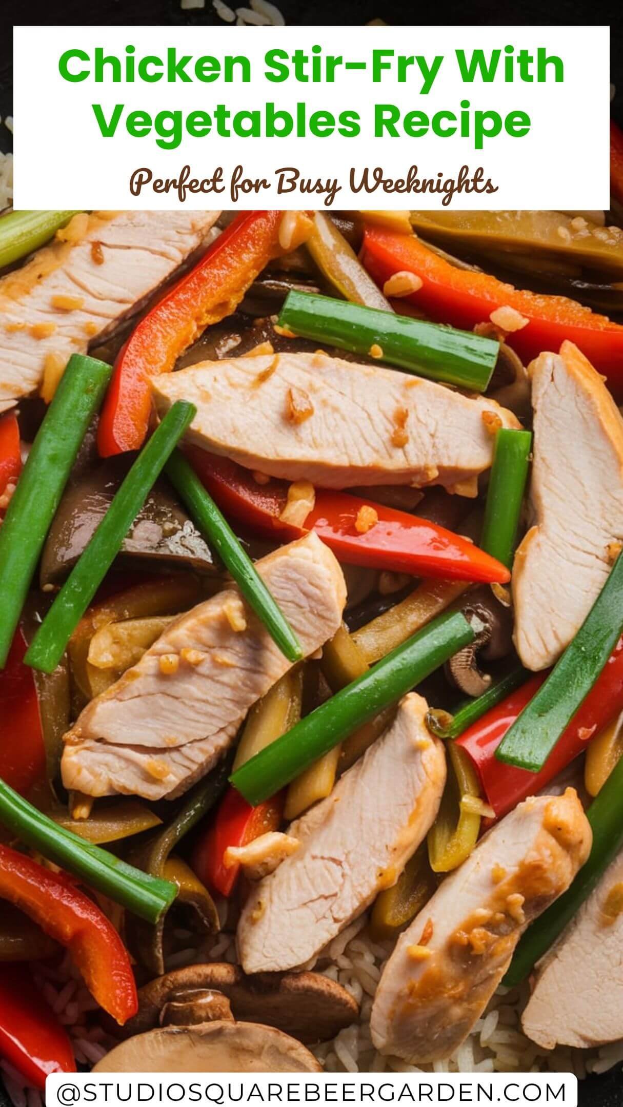 This chicken stir-fry recipe is packed with fresh vegetables and bold flavors! A quick and healthy option that’s great for busy weeknights or meal prepping.