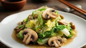 Chinese Cabbage with Mushrooms Stir-Fry