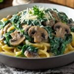 Creamy Spinach and Mushroom Pasta-