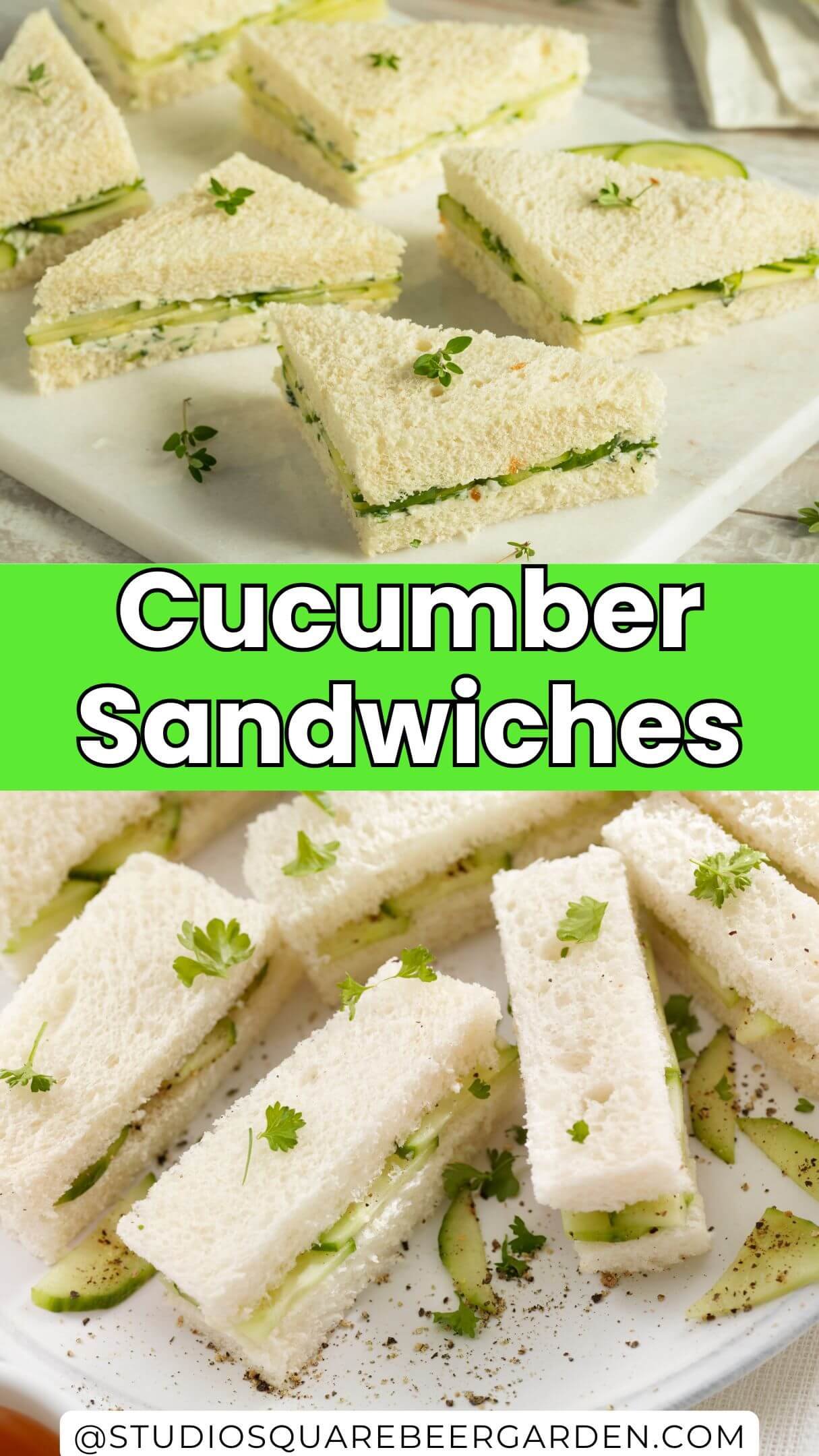 These refreshing cucumber sandwiches are perfect for summer picnics or garden parties. Light, delicious, and incredibly easy to prepare. Try them today! #CucumberSandwiches #SummerSnacks #EasyPartyFood

