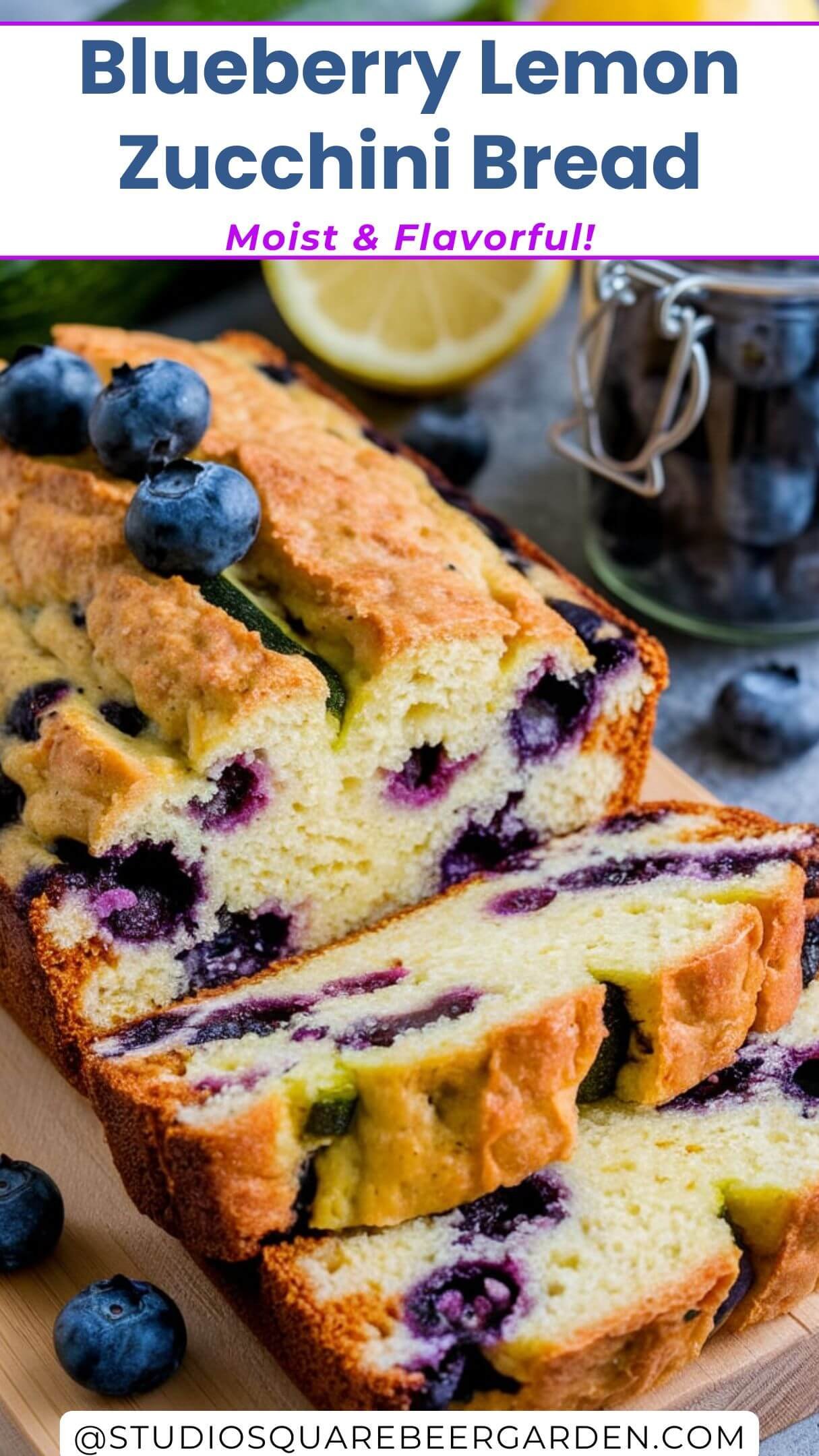 Easy Blueberry Lemon Zucchini Bread Recipe