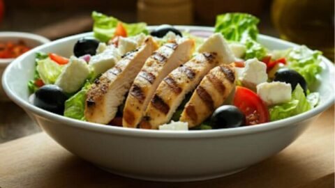 Greek Salad with Grilled Chicken Recipe | Easy, Healthy & Delicious