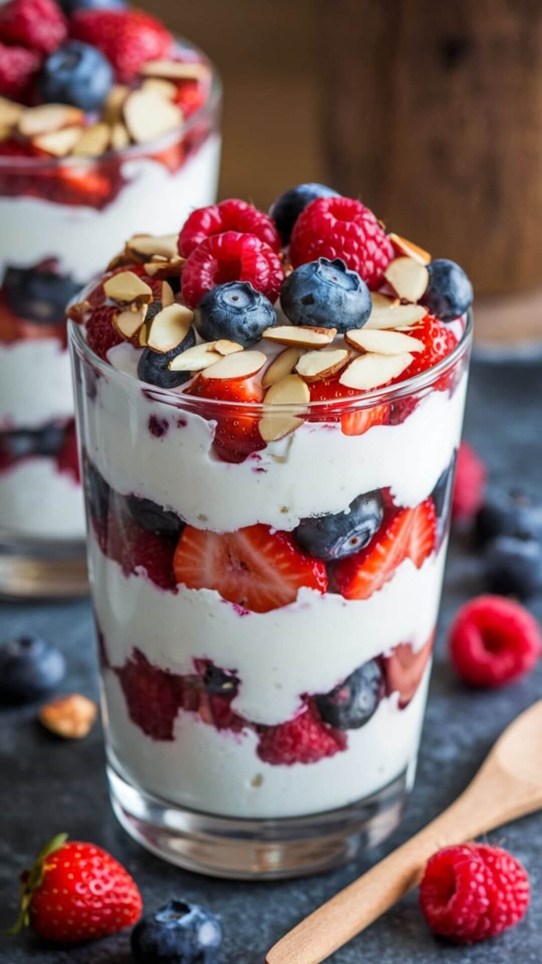 Greek Yogurt Parfait with Berries and Almonds