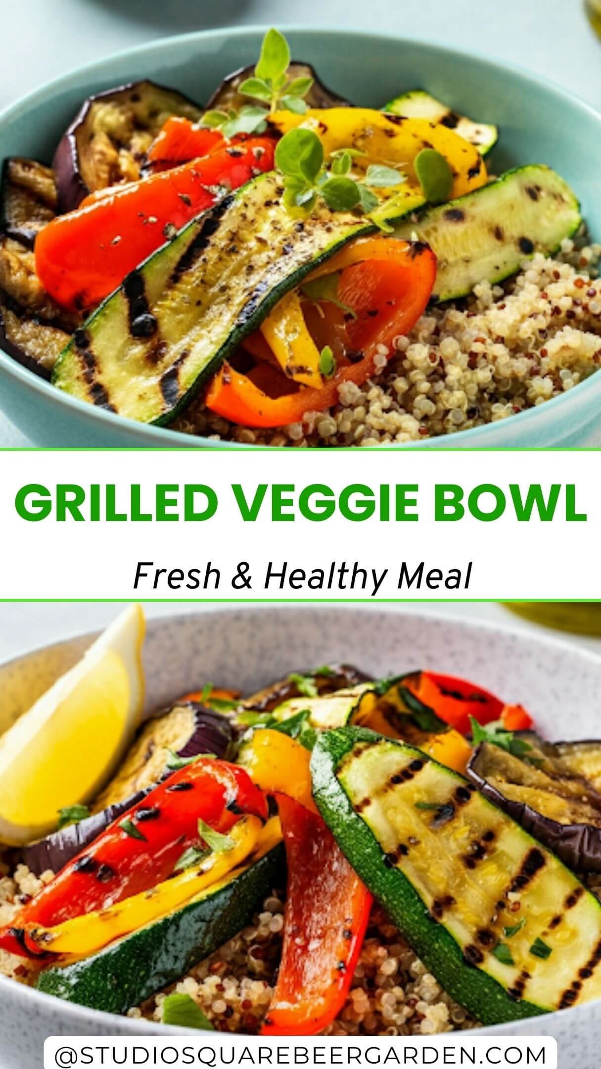 this Grilled Veggie Bowl Recipe! Filled with fresh, smoky grilled vegetables and wholesome grains, it’s perfect for meal prep or a quick, healthy dinner. Customize it with your favorite toppings! 