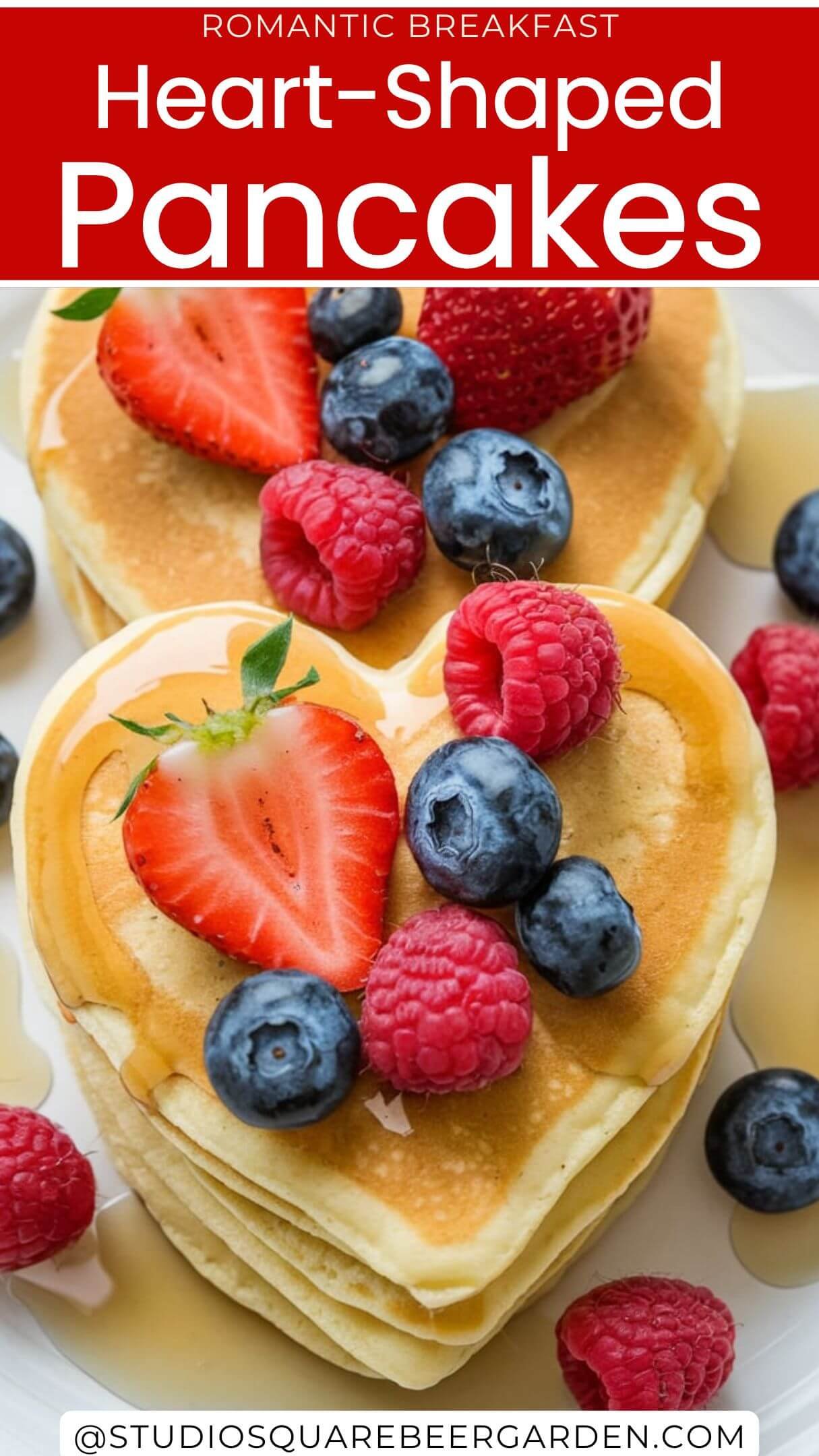 These heart-shaped pancakes are a delightful breakfast idea for special occasions! Easy to make and topped with your favorite flavors. #EasyPancakeRecipes #HeartShapedFood #BreakfastForSpecialDays