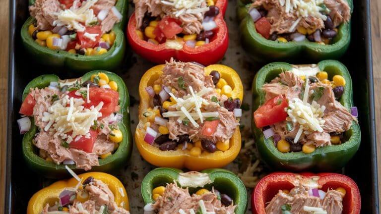 Low-Calorie Tuna Stuffed Bell Peppers