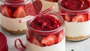 No-Bake Cheesecake Jars for Valentine's Day