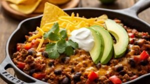 Perfect Beef Taco Skillet