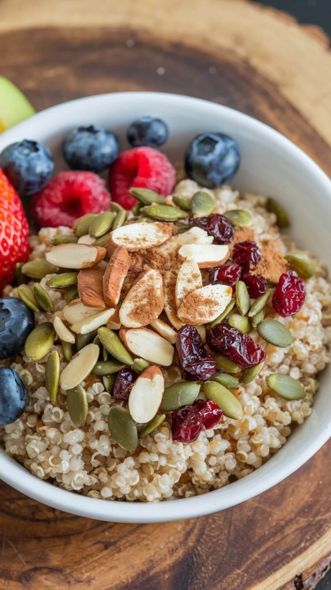 Quinoa Breakfast Bowl with Nuts and Seeds