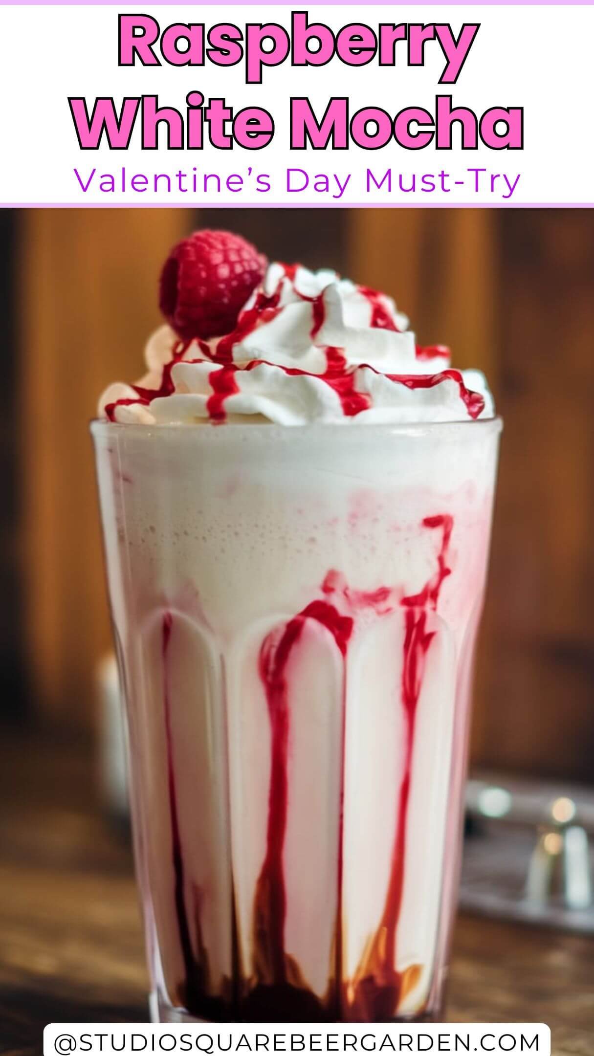 This Raspberry White Mocha is the ultimate Valentine’s Day coffee recipe! Creamy white chocolate sauce meets tangy raspberry syrup for a mocha coffee you’ll adore. Treat yourself or someone special! 