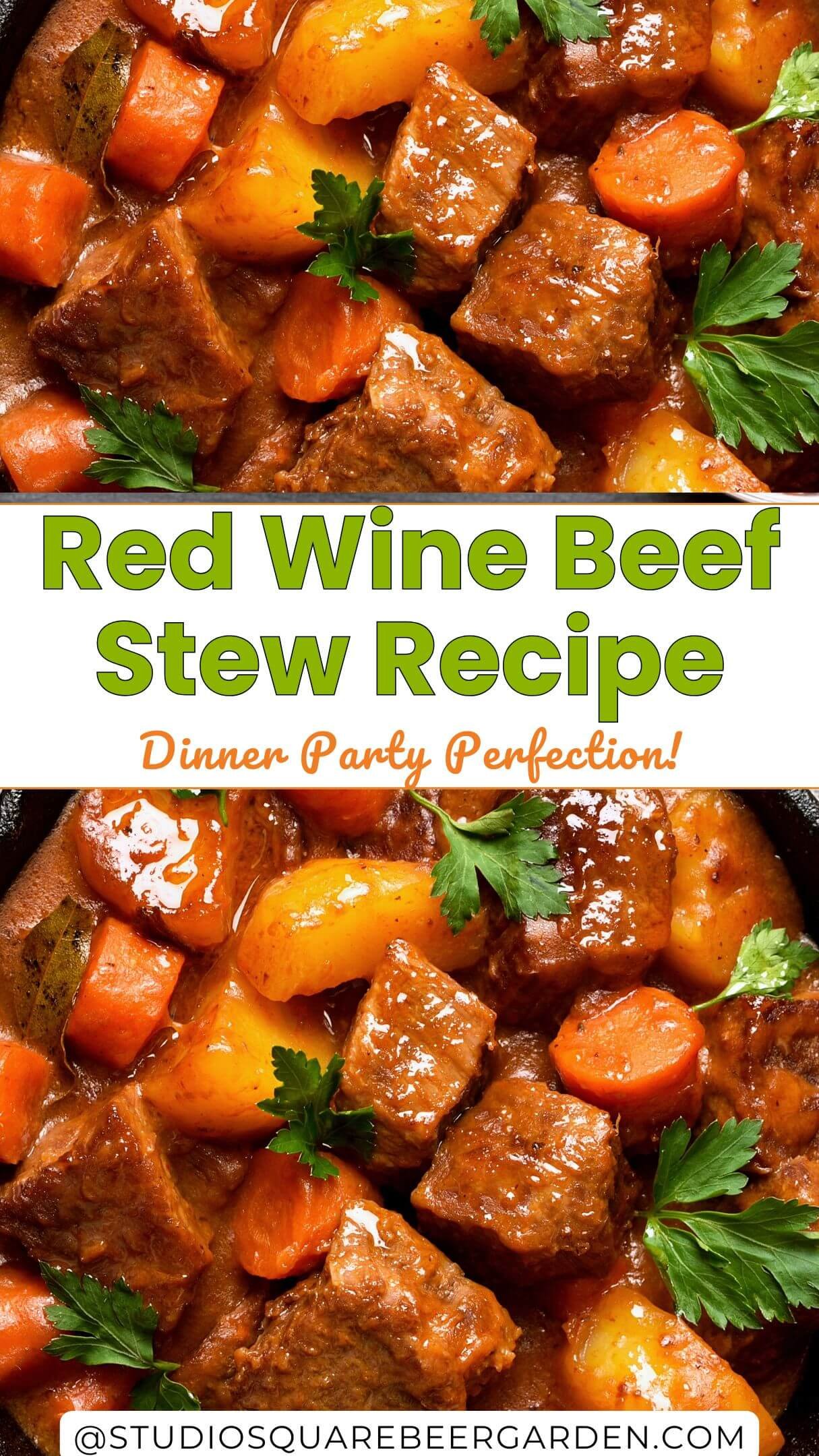 Indulge in our rich and savory red wine beef stew recipe! Tender beef, velvety sauce. Perfect comfort food!