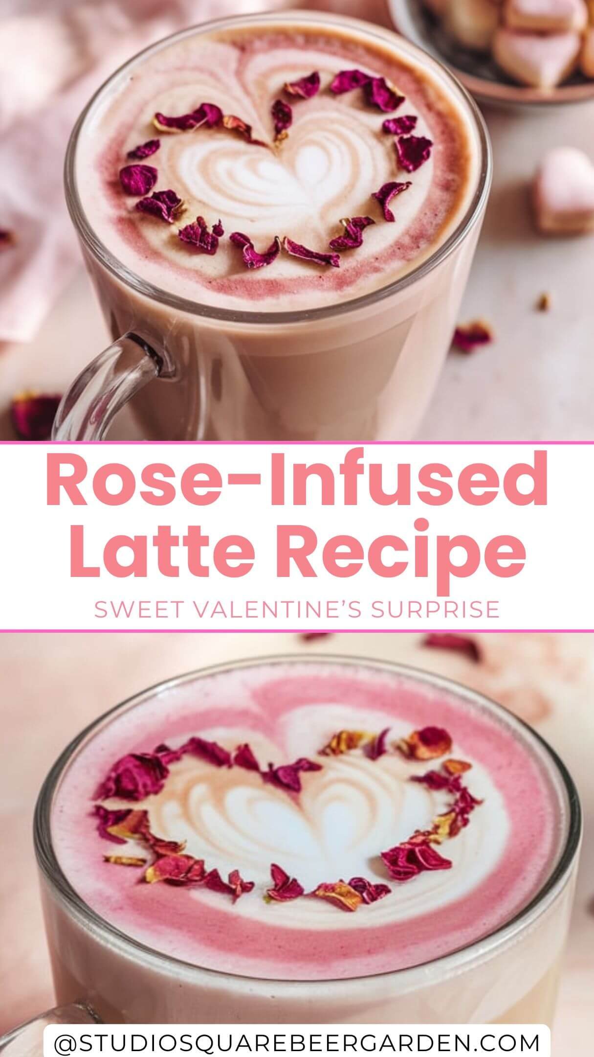 This rose-infused latte recipe is perfect for Valentine’s Day! Beautiful, fragrant, and delicious, it’s a drink that shows love in every sip. #ValentinesDayDrinks #RoseLatte #RomanticRecipes