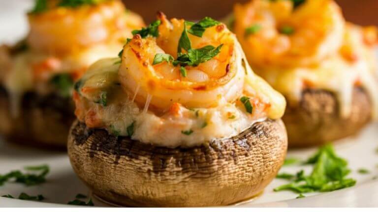 Shrimp Alfredo Stuffed Mushrooms