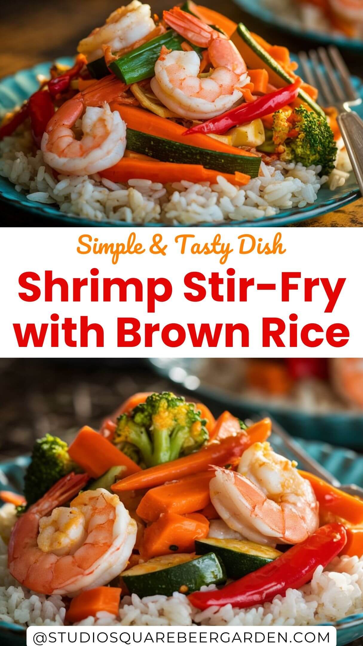 Enjoy this healthy shrimp stir-fry with brown rice for a balanced, flavorful meal! This recipe is loaded with protein, veggies, and whole grains for a guilt-free dinner. #ShrimpAndBrownRice #HealthyStirFry #EasyDinnerRecipes