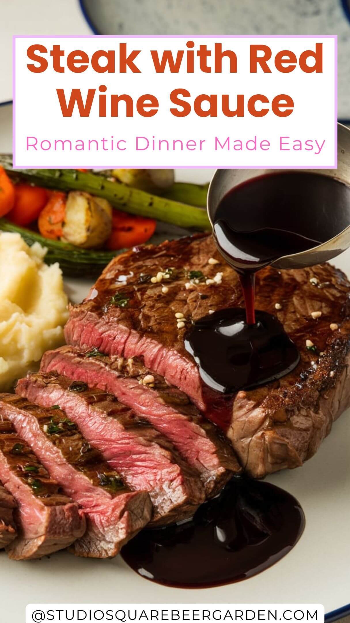 Surprise your loved one with this elegant Valentine’s Day steak recipe! This tender steak is drizzled with a rich red wine sauce that’s easy to make yet tastes gourmet. A perfect way to say “I love you”!