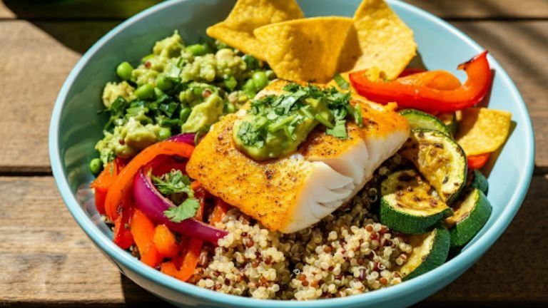 Taco Bowls with Quinoa and Roasted Veggies