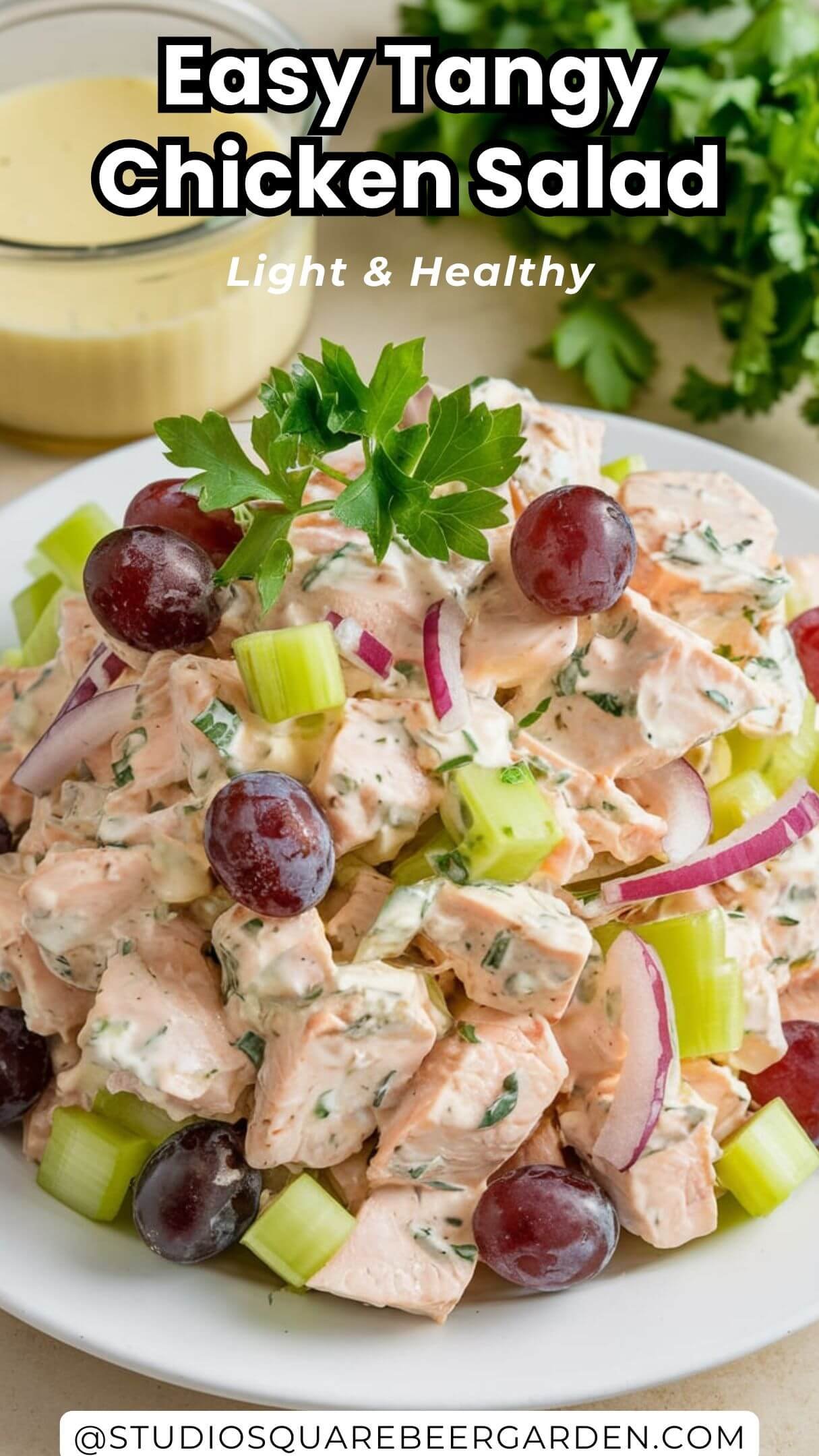 This Tangy Chicken Salad with Grapes Recipe combines sweet, juicy grapes with tender chicken and a creamy, tangy dressing. Perfect for sandwiches, wraps, or enjoying on its own. Quick and easy to make!