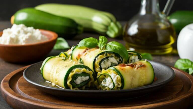 Zucchini Ricotta Lasagna Rolls Recipe