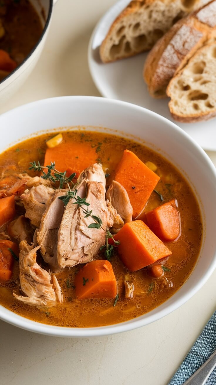 This Chicken and Sweet Potato Stew is perfect for a busy weeknight. It combines tender chicken with sweet potatoes for a cozy meal that requires minimal effort. Just throw everything in one pot and let it simmer while you tackle your evening chores!