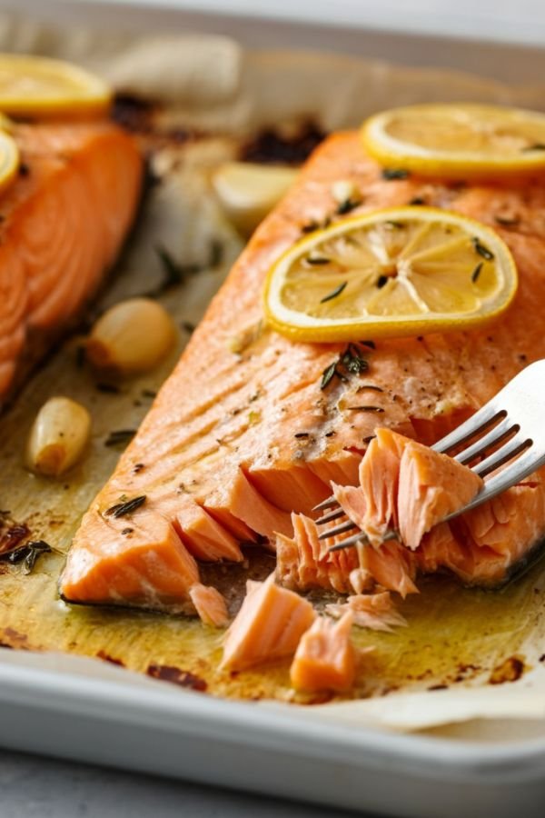 This best oven-roasted salmon recipe is crispy on the outside, flaky on the inside, and packed with flavor! Whether you're meal prepping salmon portion recipes or need a quick fish lunch recipe, this dish is a must-try. 