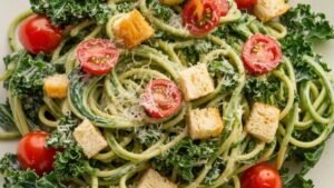 Kale Pasta Caesar Salad Recipe