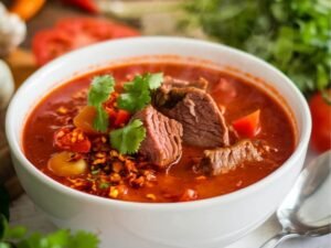 Spicy Beef and Tomato Soup