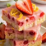 These homemade Strawberry Lemon Blondies are filled with real fruit, a rich buttery texture, and the perfect sweet-tart balance!