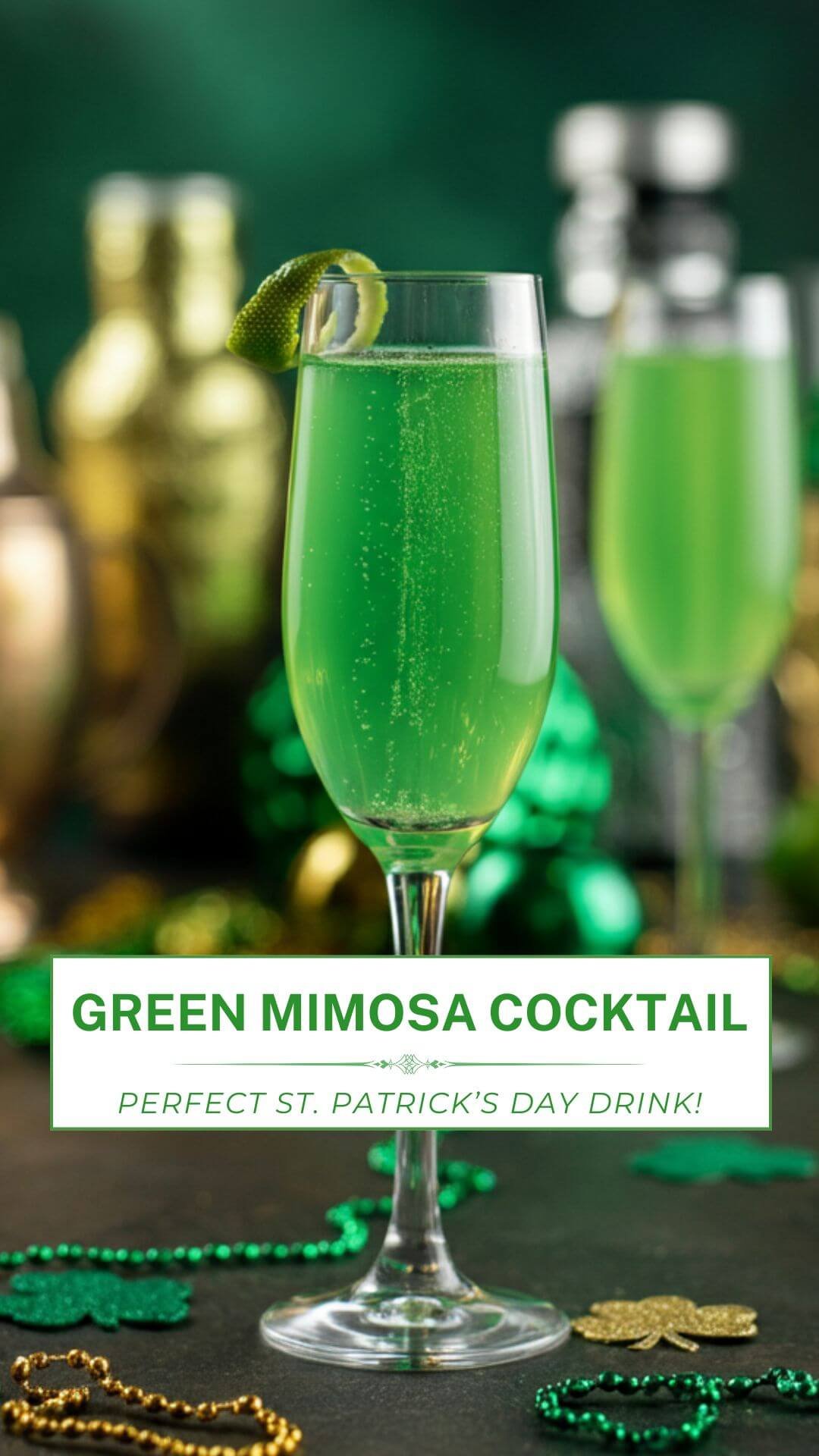 Try this Green Mimosa Cocktail—a bubbly, refreshing festive drink that’s easy to make! This green mimosa is the perfect way to add a touch of Irish charm to your celebration.