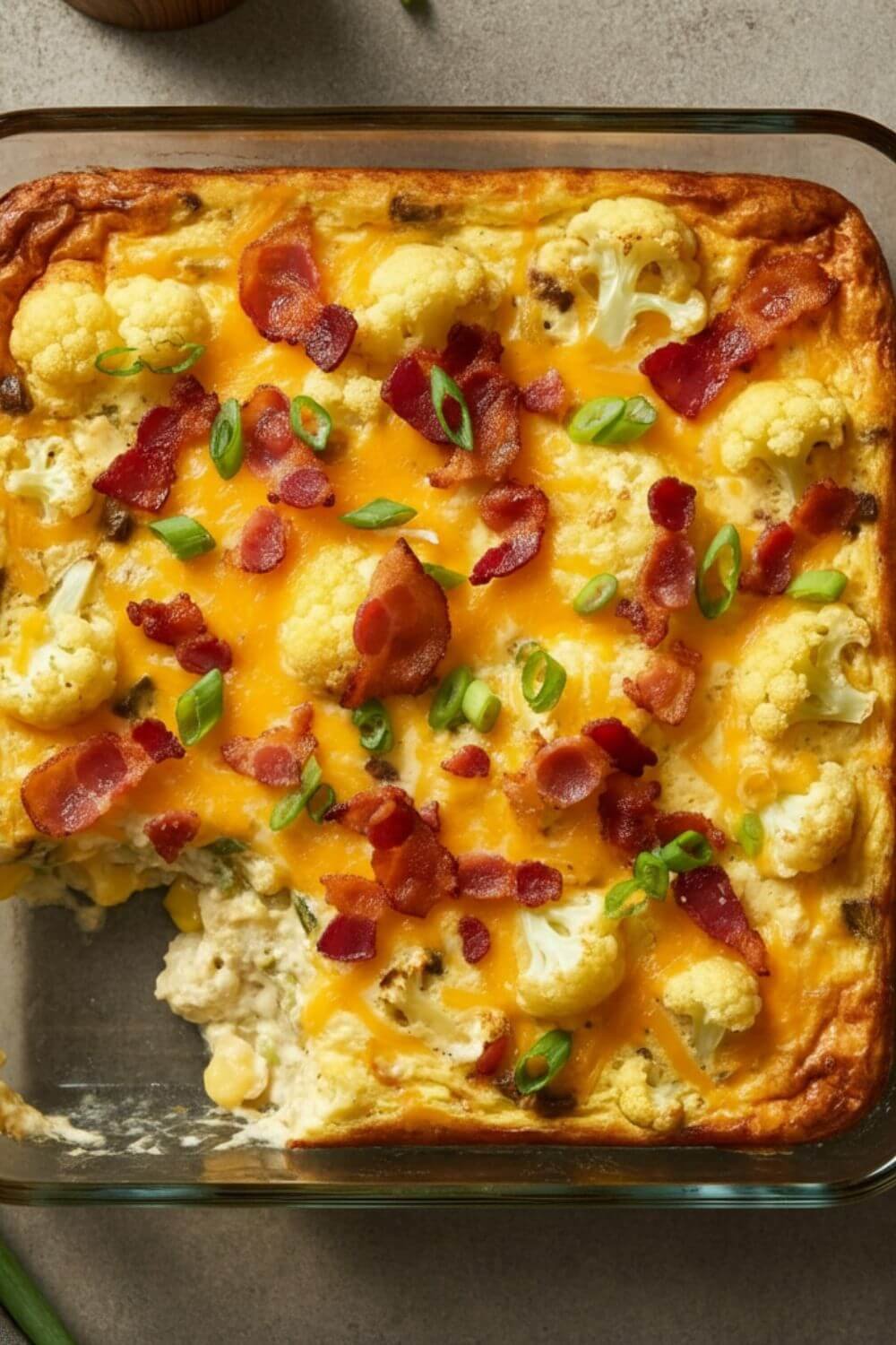 Loaded Cauliflower Breakfast Casserole 