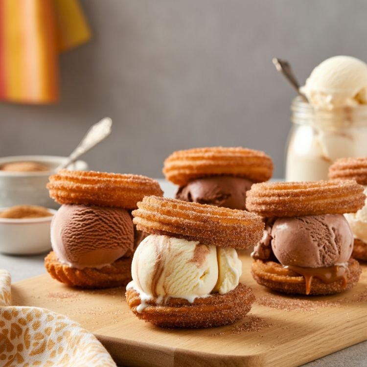 Churro Ice Cream Sandwiches
